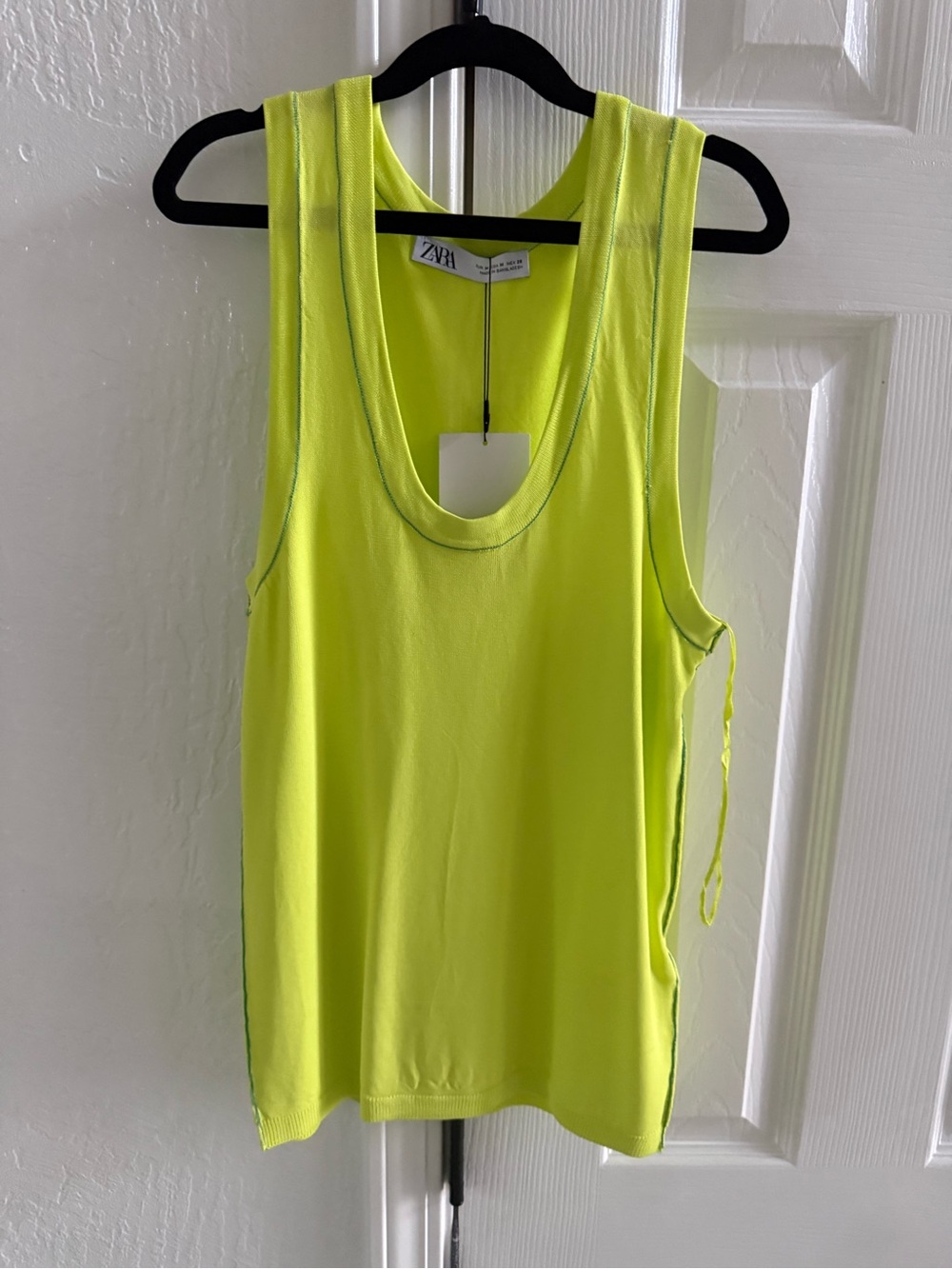 Zara Neon Lime Sleeveless Tank Top